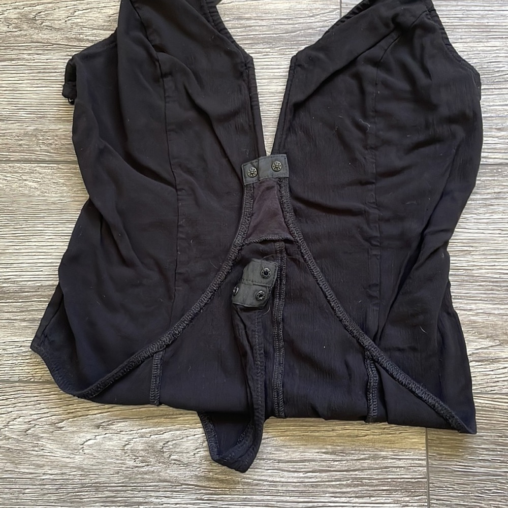 Free People | Crossover Criss Cross Strappy Open back V-Neck Bodysuit Medium - Picture 2 of 5
